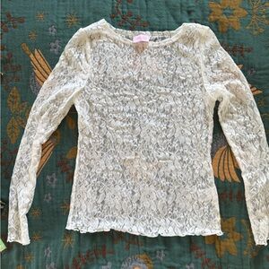 Pink Lily White Lace layering top